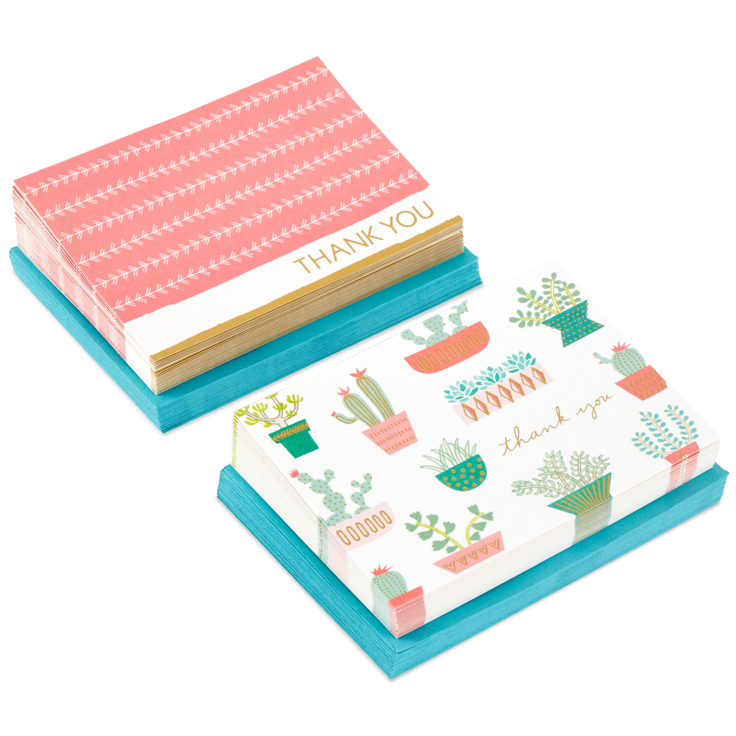 Hallmark Thank You Cards Assortment, Cactus (50 Thank You Notes with