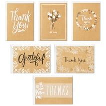 Hallmark Thank You Cards Assortment, Rustic Kraft (48 Thank You Notes with Envelopes)