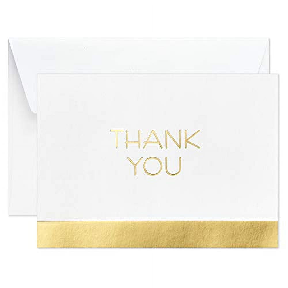 25Thank You Greeting Cards and Envelopes - Foldover 5x7 or 4.5 x 6 Cards  on Crisp White Heavy Linen Cardstock and Envelopes (4.5 x 6) 