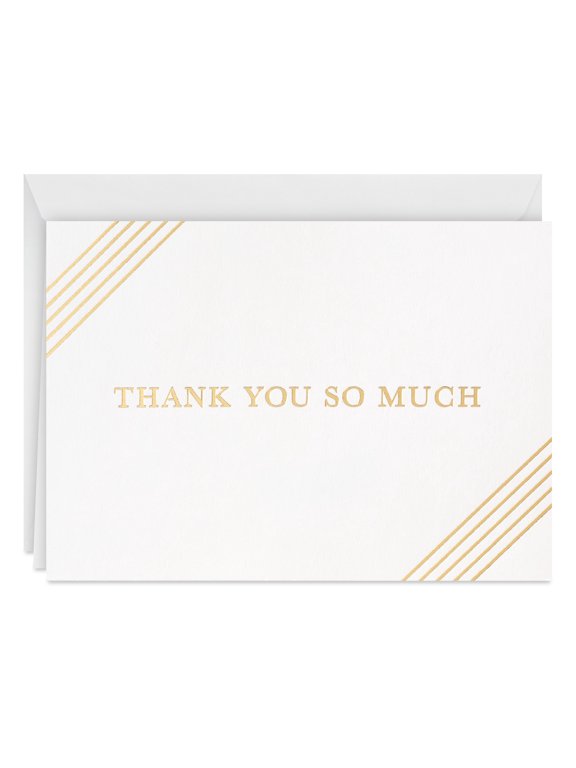 Thank-You Notes (Diagonal Gold Stripes), 40 Count