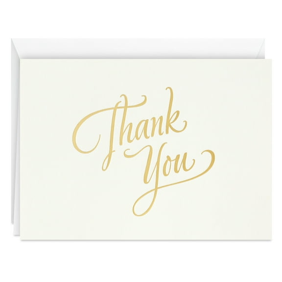 Hallmark Thank-You Notes (Gold Script on Ivory), Pack of 10