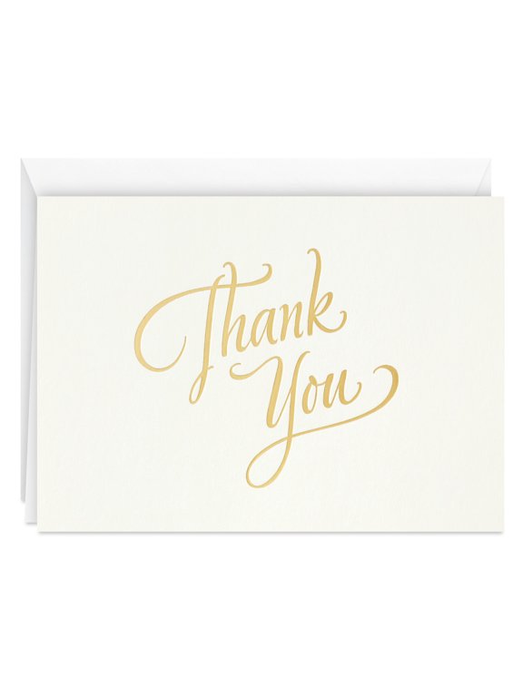 Thank-You Notes (Gold Script on Ivory), 10 Count