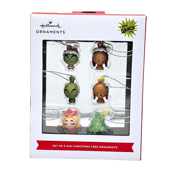 Hallmark The Grinch Set of 6 Mini Christmas Tree Ornaments