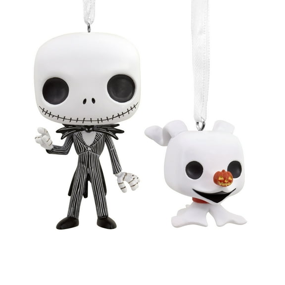 Hallmark The Nightmare Before Christmas Jack and Zero Funko POP! Christmas Ornaments, 2, 0.32lbs