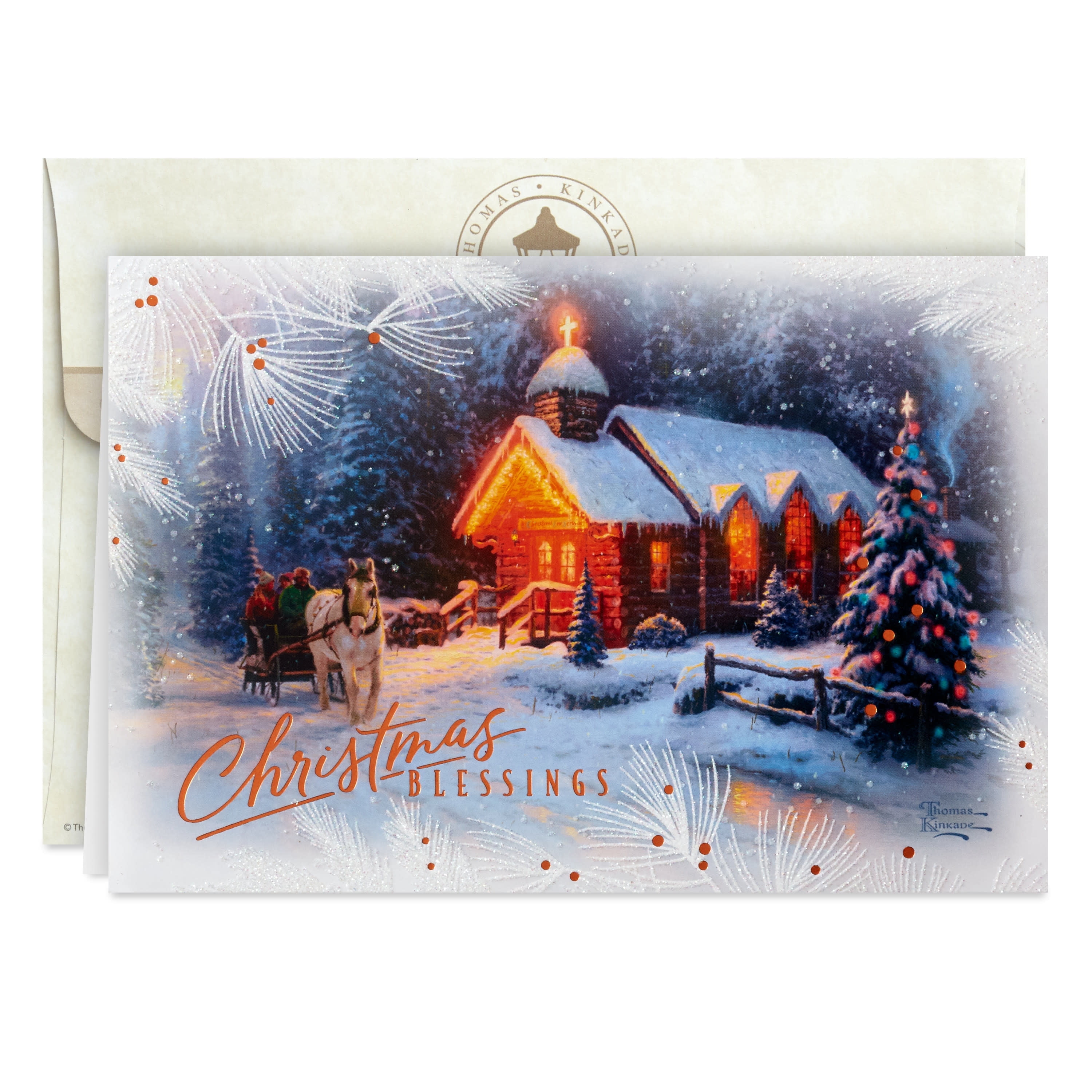 Hallmark Thomas Kinkade Christmas Cards (16 Cards and Envelopes) - Christmas Blessing