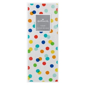 Hallmark Tissue Paper (Colorful Polka Dots on White) 6 sheets