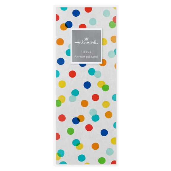 Hallmark Tissue Paper (Colorful Polka Dots on White) 6 sheets