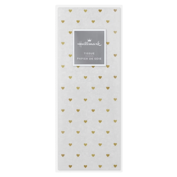 Hallmark Tissue Paper (Gold Hearts on White) 6 sheets
