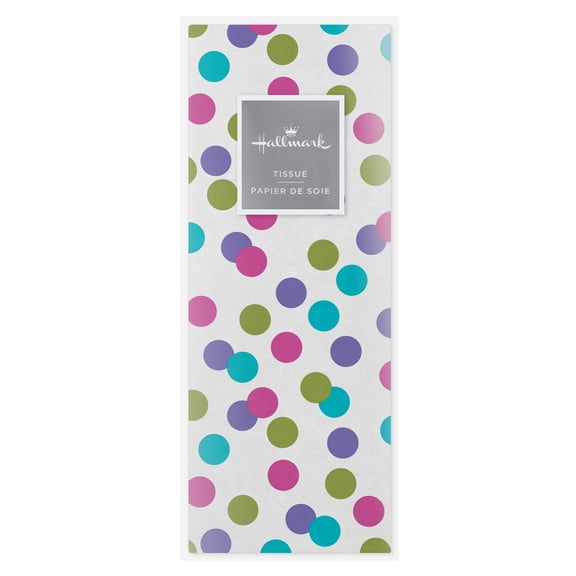 Hallmark Tissue Paper (Pink and Turquoise Dots on White) 6 Sheets