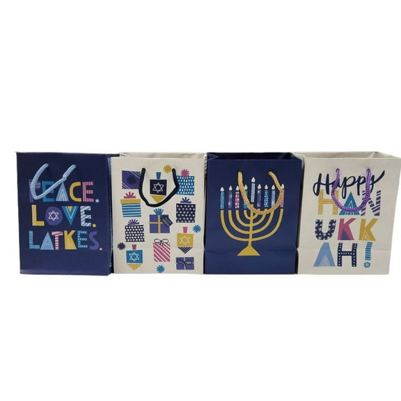 Hallmark Tree of Life Hanukkah Gift Bags 4 Small Hanukkah Designs
