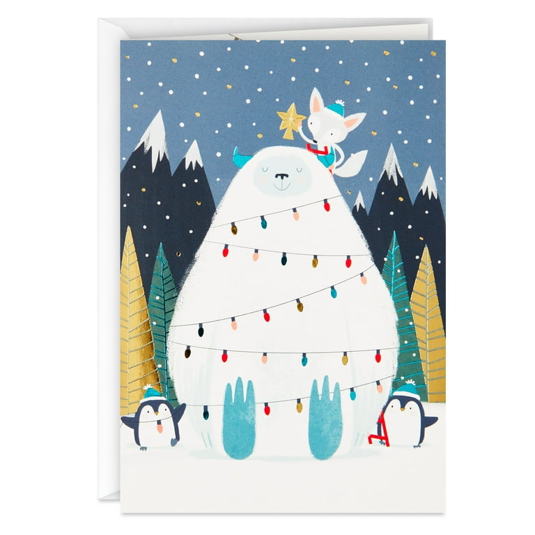 Hallmark Unicef Boxed Christmas Cards, Yeti (12 Cards and 13 Envelopes)