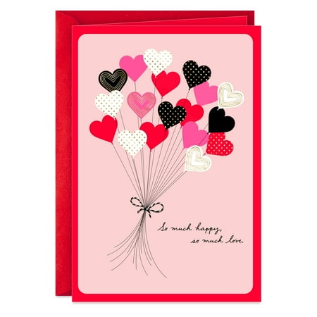 Hallmark Valentine's Day Greeting Card (Red and Black Heart Balloons)