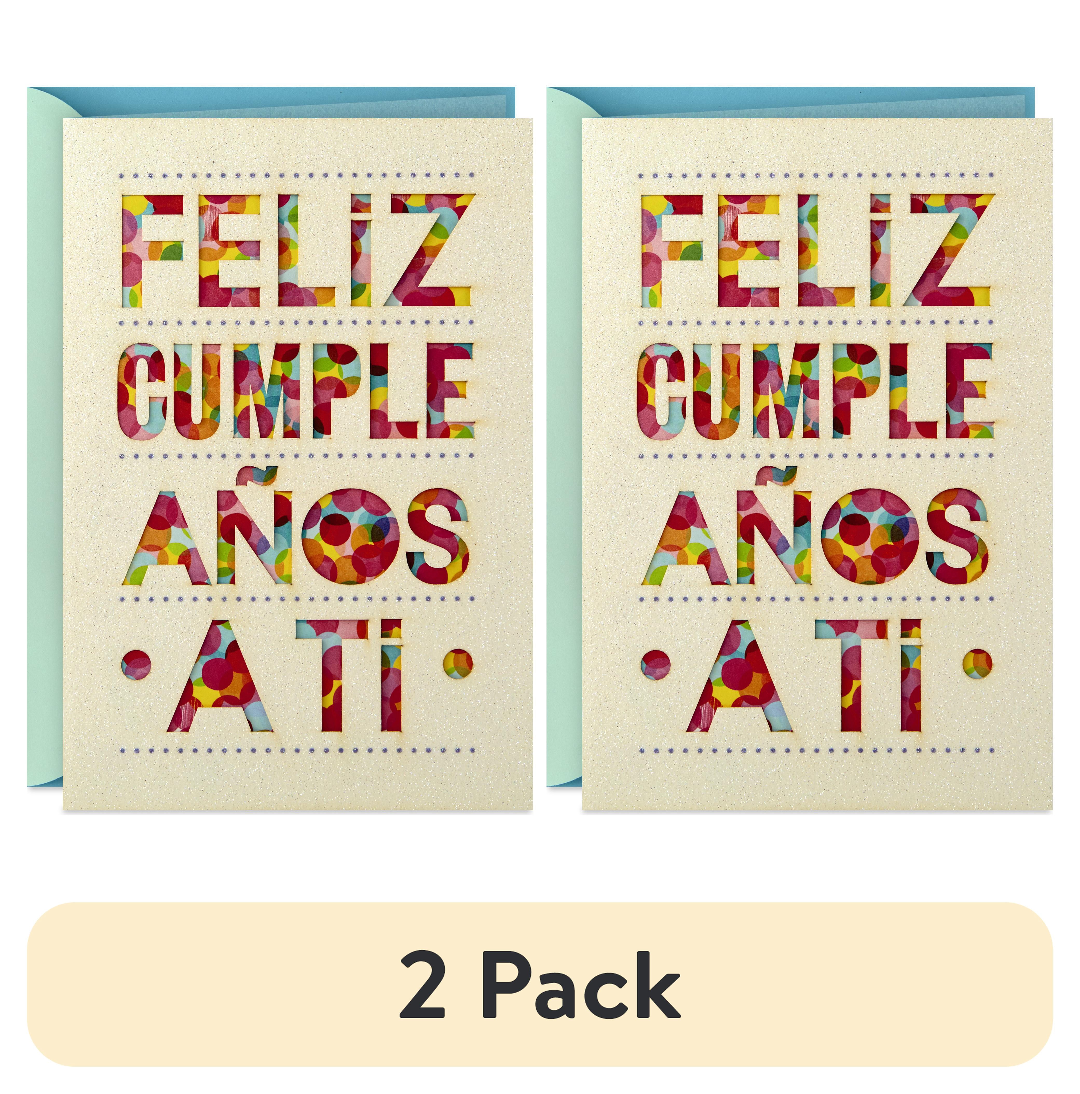 (2 pack) Hallmark Vida Spanish Birthday Card, Tarjeta de Cumpleaños ...
