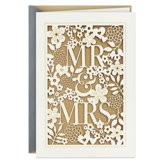 Hallmark Wedding Card (Elegant Lace Mr. and Mrs.)