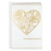 Hallmark Wedding Card Gold Floral Heart Congratulations