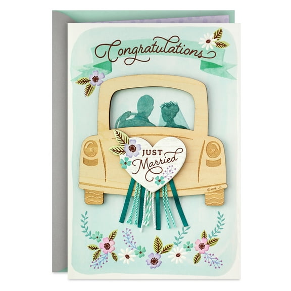 Hallmark Wedding Card With Removable Magnet Frame (Life's a Beautiful Adventure)