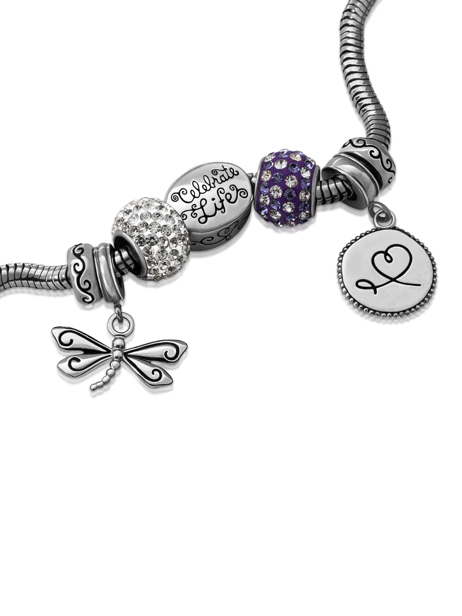 Hallmark Women's Stainless-Steel Limited Edition Dragonfly Charm Bracelet