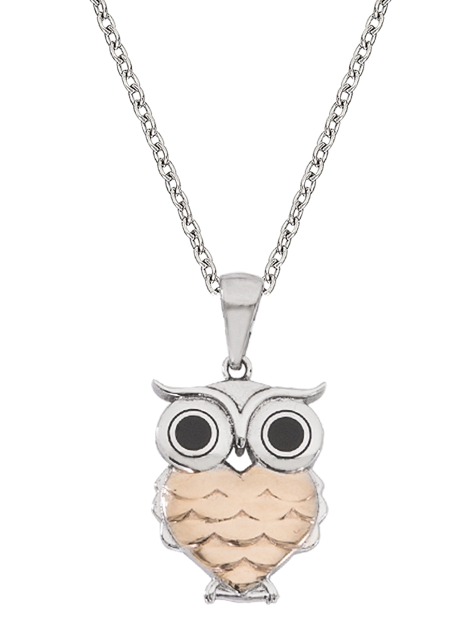 Hallmark Women's Stainless Steel Owl Pendant, 18"