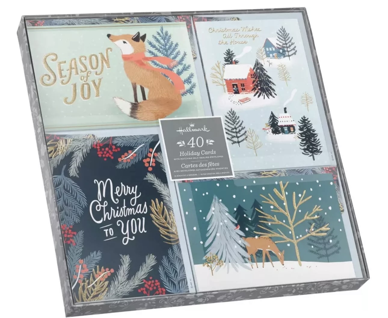 Hallmark Woodland Wishes 40 Pack Printed Christmas Cards - Walmart.com