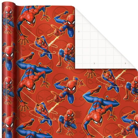 Hallmark Wrapping Paper, 22.5 sq. ft. (Marvel Spider-Man on Red)