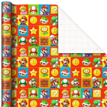 Hallmark Wrapping Paper, 22.5 sq. ft. (Nintendo Mario Brothers)