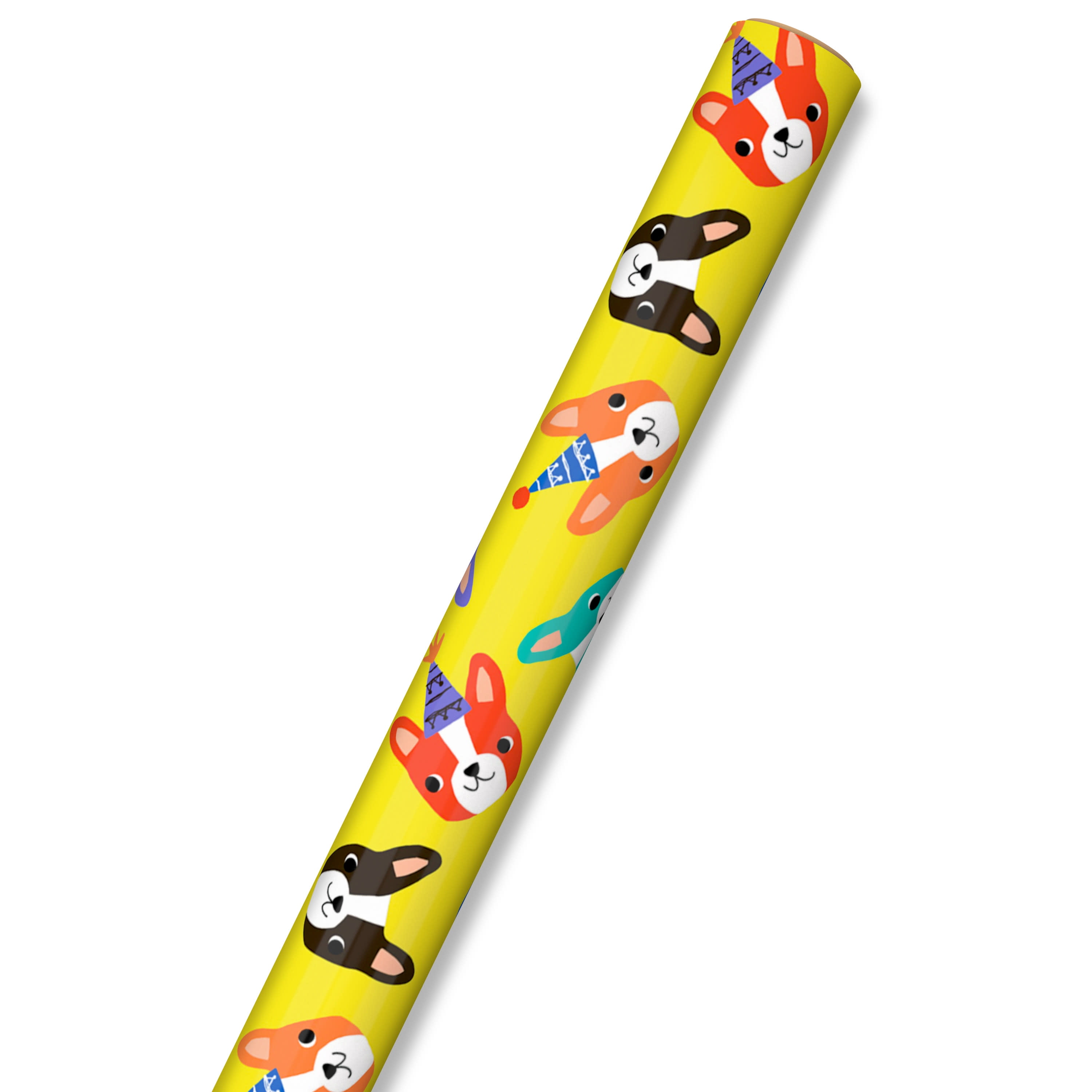 Hallmark Wrapping Paper, 22.5 sq. ft. (Puppy Party on Yellow)