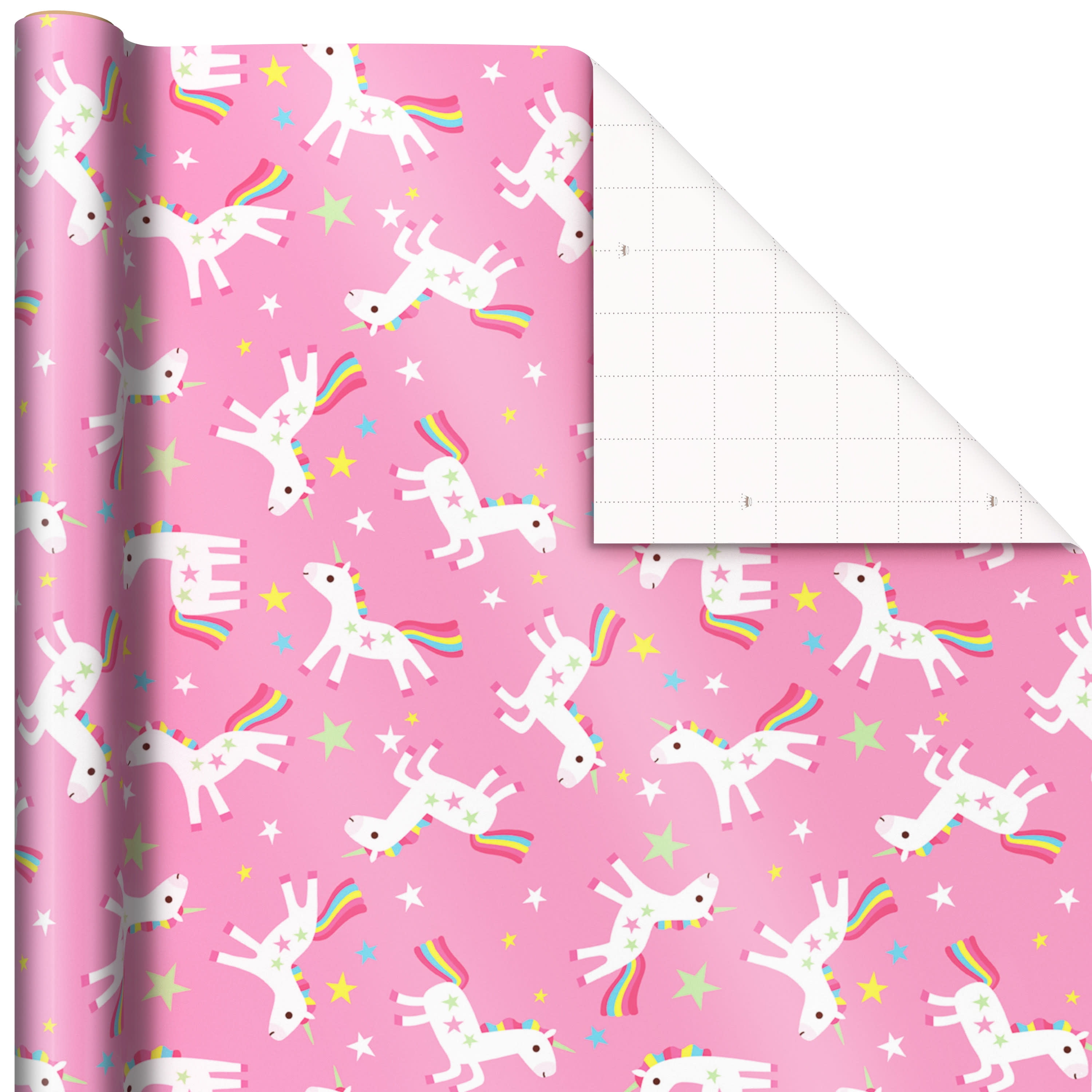 Hallmark Wrapping Paper, 40 Sq. ft. (Unicorns on Pink)