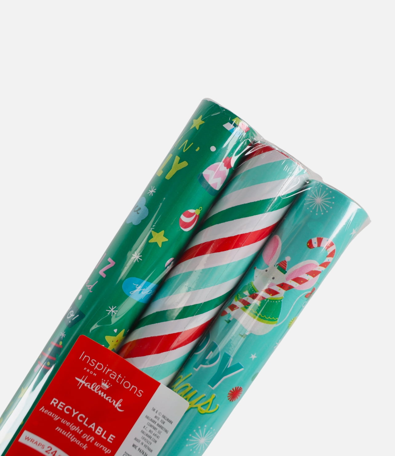 Hallmark Wrapping Paper Easy Cutlines, 3 Rolls 100 SQ FT Total ...