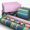 thumbnail image 1 of Hallmark Wrapping Paper Mini Rolls, 3-Pack (Stripes, Wildflowers, Pink Polka Dots) for Birthdays, Mother's Day, Bridal Showers, Any Occasion - 45 Sq. Ft. Total, 1 of 4