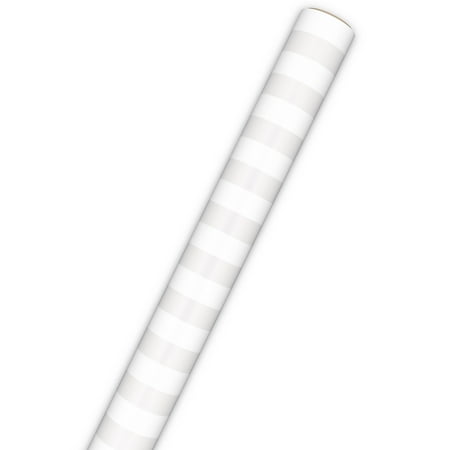 Hallmark Wrapping Paper Roll (Cream and White Stripes) 20 Sq. ft.