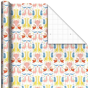 Hallmark Wrapping Paper Roll (Folk Art Animals) 20 Sq. ft.