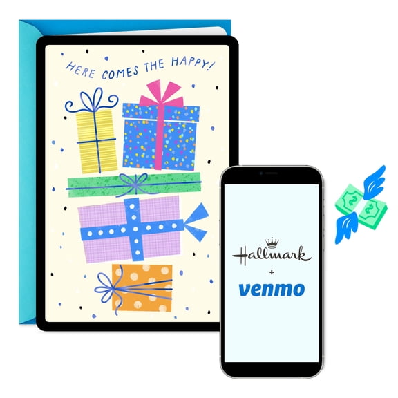 Hallmark and Venmo Birthday Greeting Card ("Here Comes the Happy")