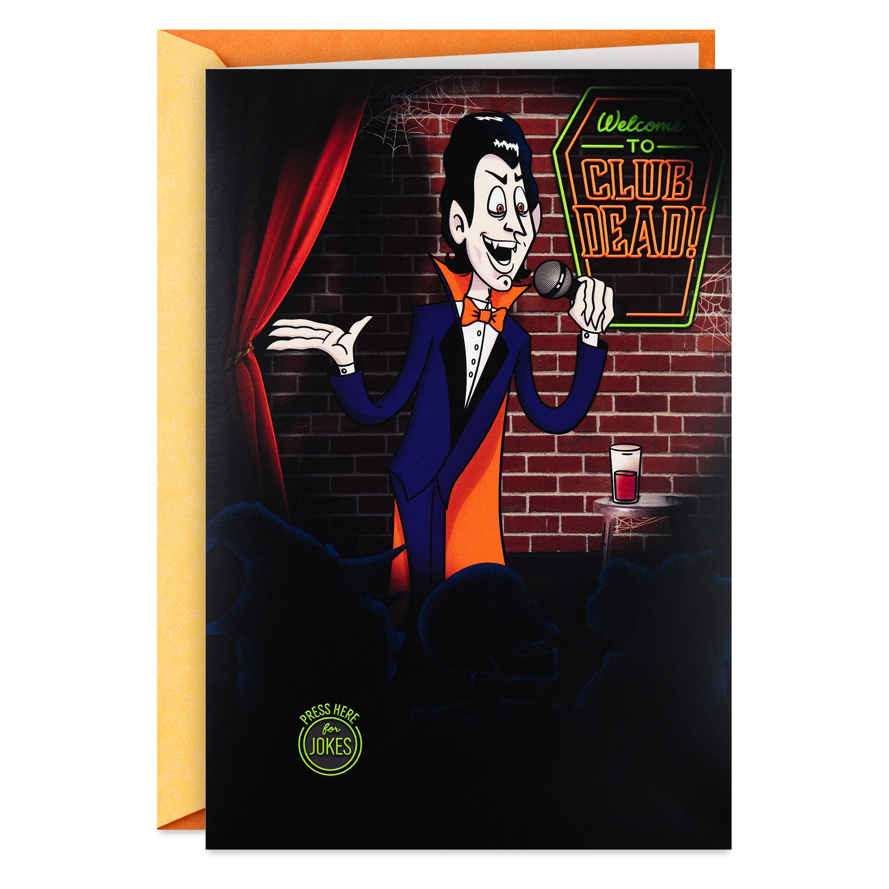 Hallmark Funny Halloween Card With Sound (Vampire Comedian), 1 Count