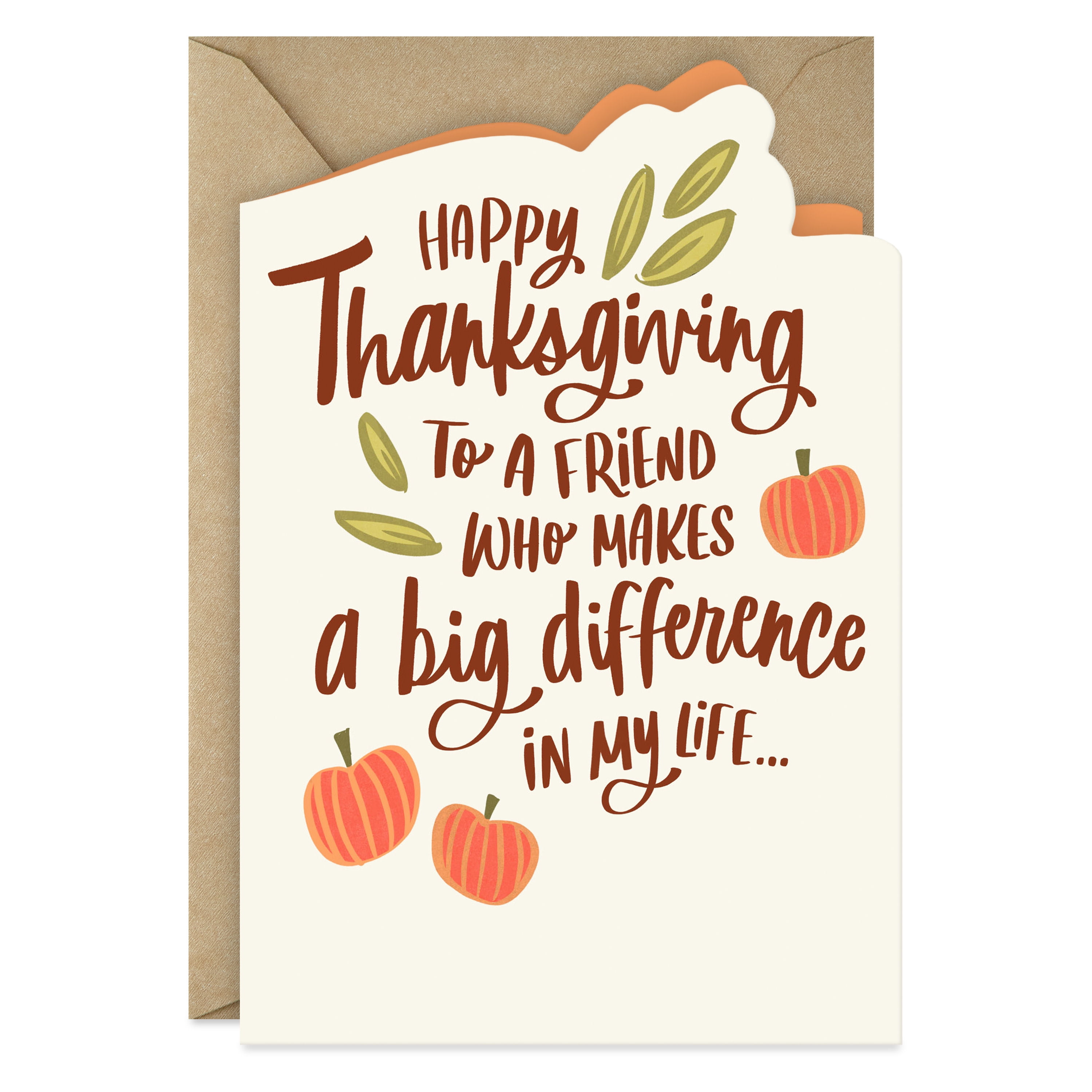 Hallmark Thanksgiving Card for Friend (Big Place in My Heart), 1 Count