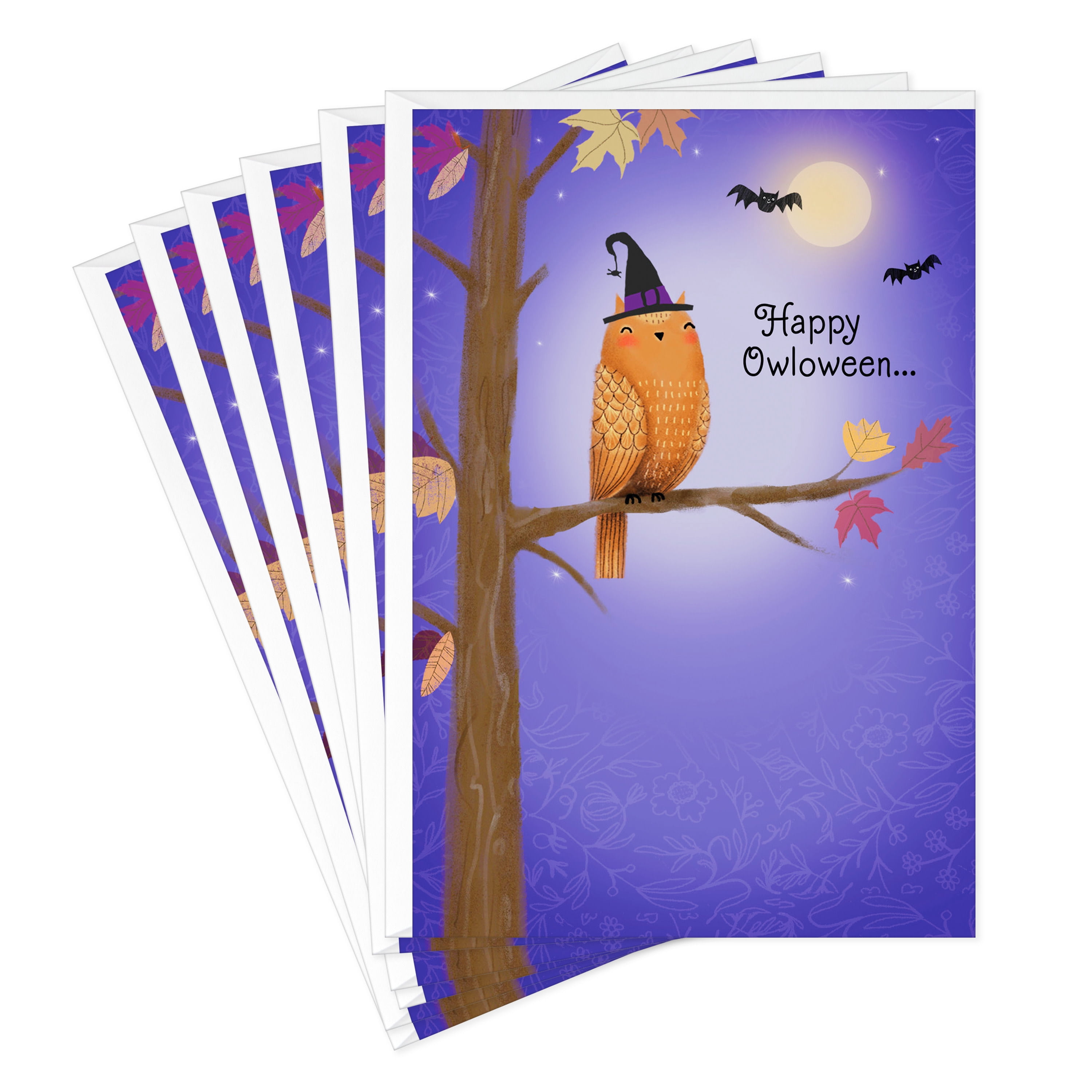 Hallmark Halloween Cards (Happy Owloween), Pack of 6, 6 Count