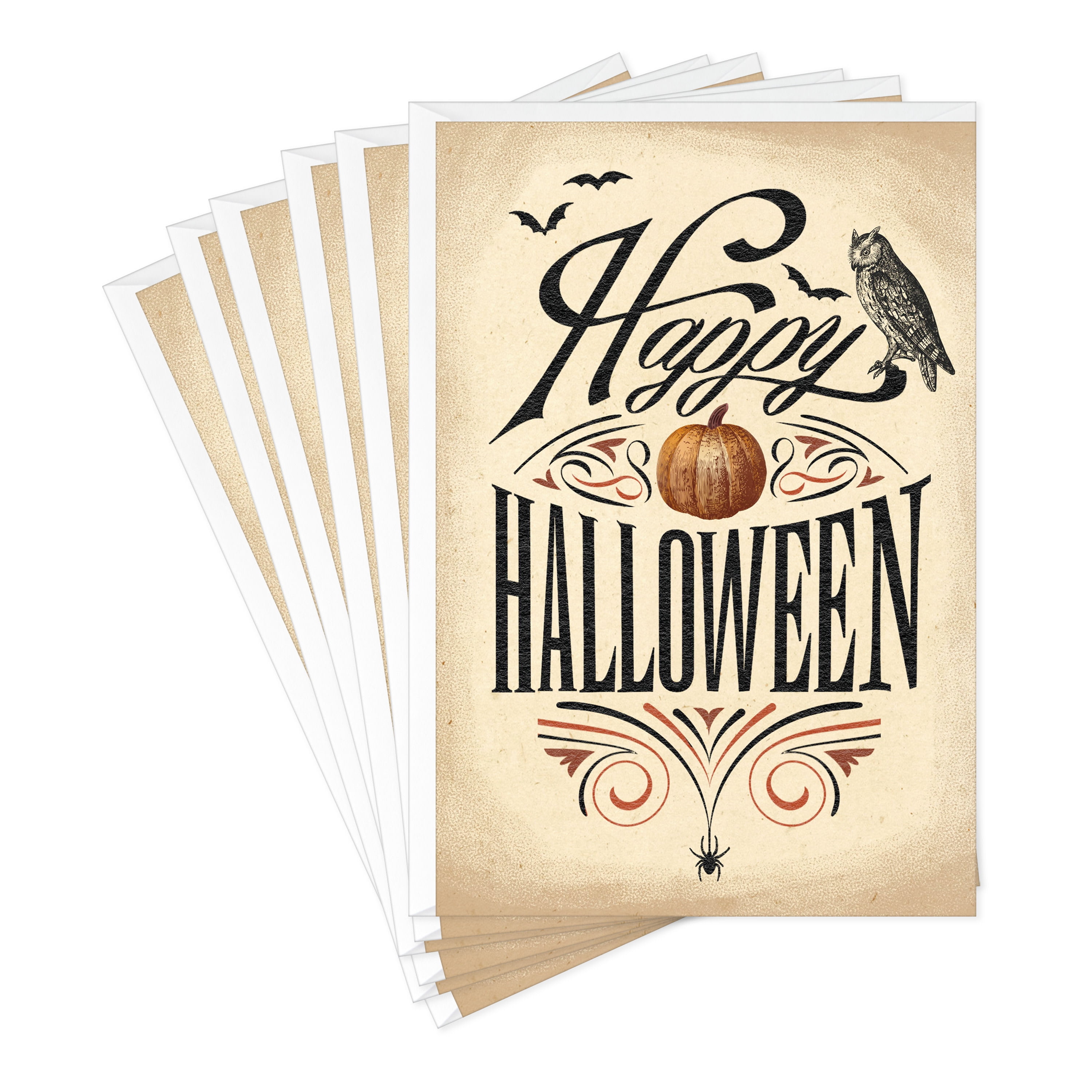 Hallmark Halloween Cards (Vintage Spooky Sign), Pack of 6, 6 Count