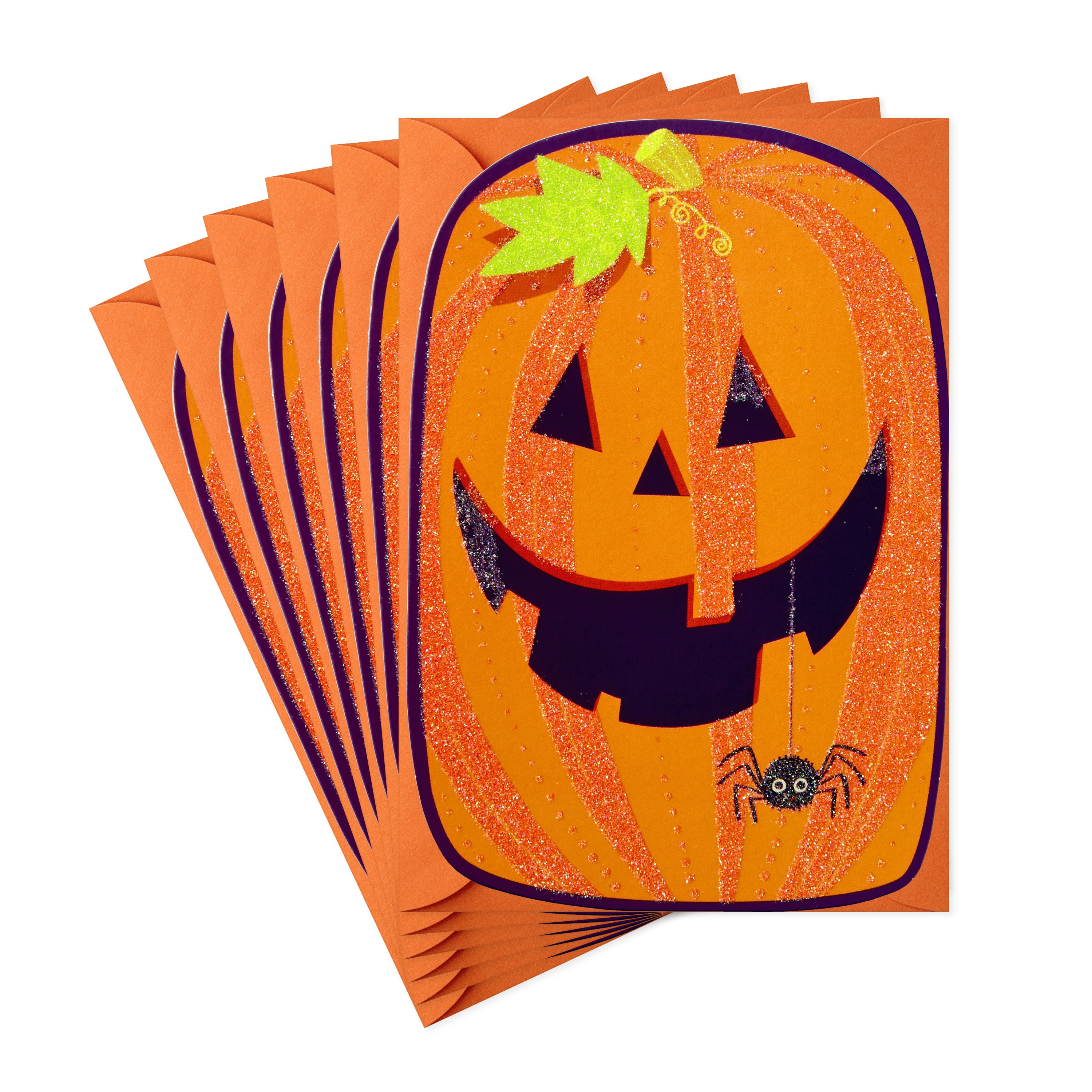 Hallmark Halloween Cards (Jack-o'-Lantern Smile), 6 Count
