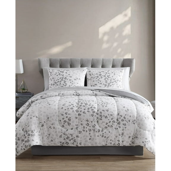 Hallmart Collectibles Leopard Bouquet 8 Piece Reversible Comforter Sets
