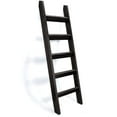 thumbnail image 1 of Hallops Blanket Ladder 5 ft | Rustic Farmhouse Decor | Thick Black Wooden Shelf, 1 of 9