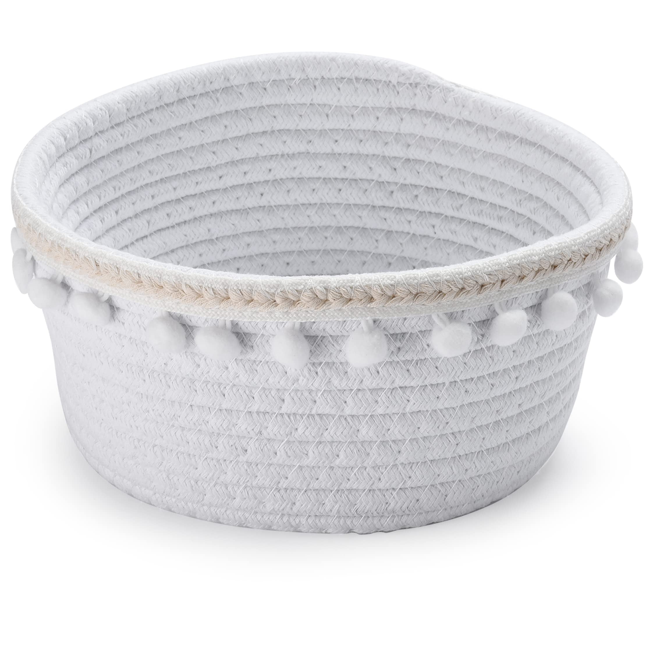 Hallops Cotton Rope Storage Basket - Nursery Baby Laundry Hamper, Decorative Blanket Basket for Living Room - Medium Size