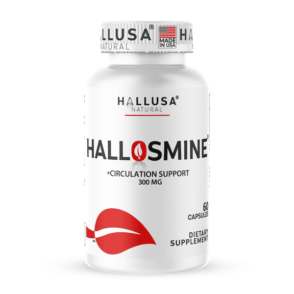 Hallosmine Diosmin Circulation - Support for Circulation & Veins - Diosmin – Diosmine - Diosmina - Circulation & Vein Support Supplement, Diosmin 300 mg, 60 Capsules