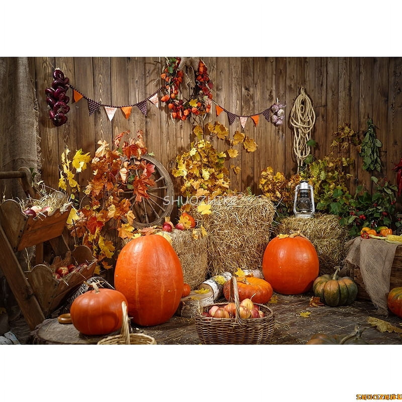 Halloween Castle Backdrop Scary Graveyard Pumpkin Lantern Photography Background Full Moon Night Kids Family Party Decorations Photo Props