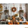 thumbnail image 1 of Hallowe Day Theme Photography Backdrops Props Wagon Flowers Fall Sce With Pumpkin Patch Door Photo Studio Background HW-02, 1 of 5