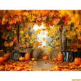 thumbnail image 1 of Hallowe Day Theme Photography Backdrops Props Wagon Flowers Fall Sce With Pumpkin Patch Door Photo Studio Background HW-03, 1 of 5
