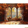 thumbnail image 1 of Hallowe Day Theme Photography Backdrops Props Wagon Flowers Fall Sce With Pumpkin Patch Door Photo Studio Background HW-03, 1 of 5