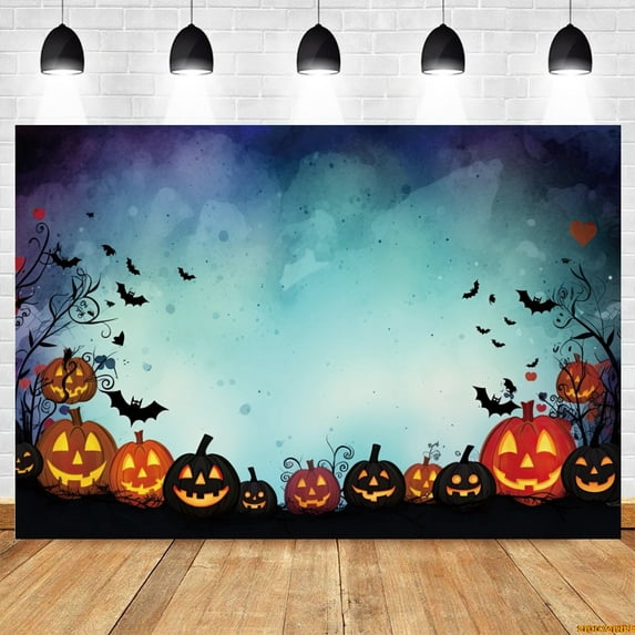 Hallowe Photography Backdrop Full Moon Scary Night Castle Pumpkin Horror Cemetery Witch Hallowe Party Photo Background r