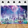 thumbnail image 1 of Hallowe Photography Backdrop Full Moon Scary Night Castle Pumpkin Horror Cemetery Witch Hallowe Party Photo Background r, 1 of 5