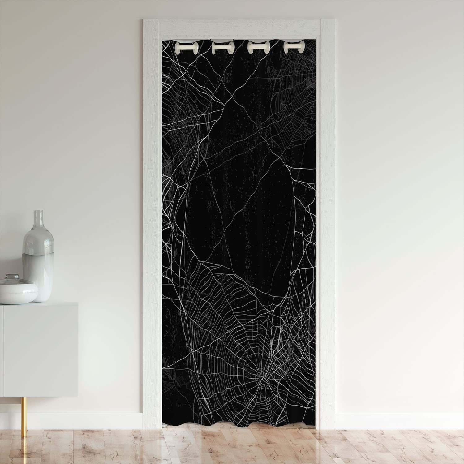 Hallowe Spider Web Door Curtains for Boys Girls Bedroom Kitch Doorway ...