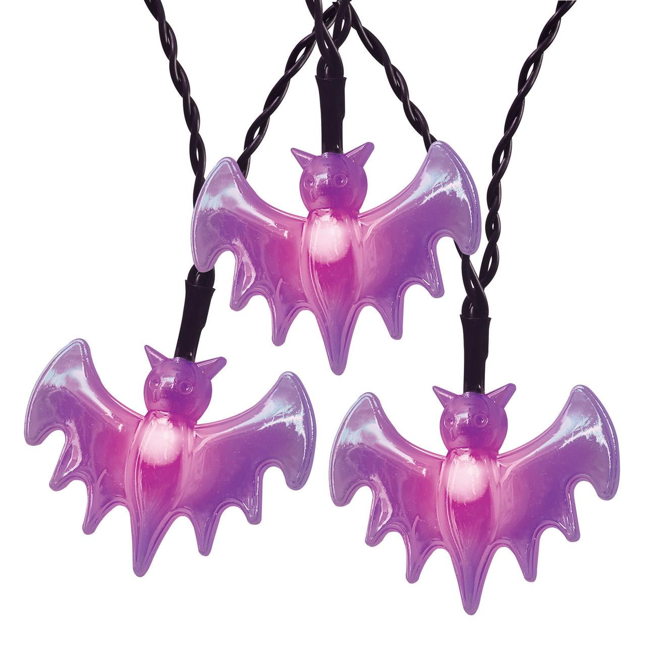 Halloween 10Count BatteryOperated Indoor Outdoor Purple LED Bat