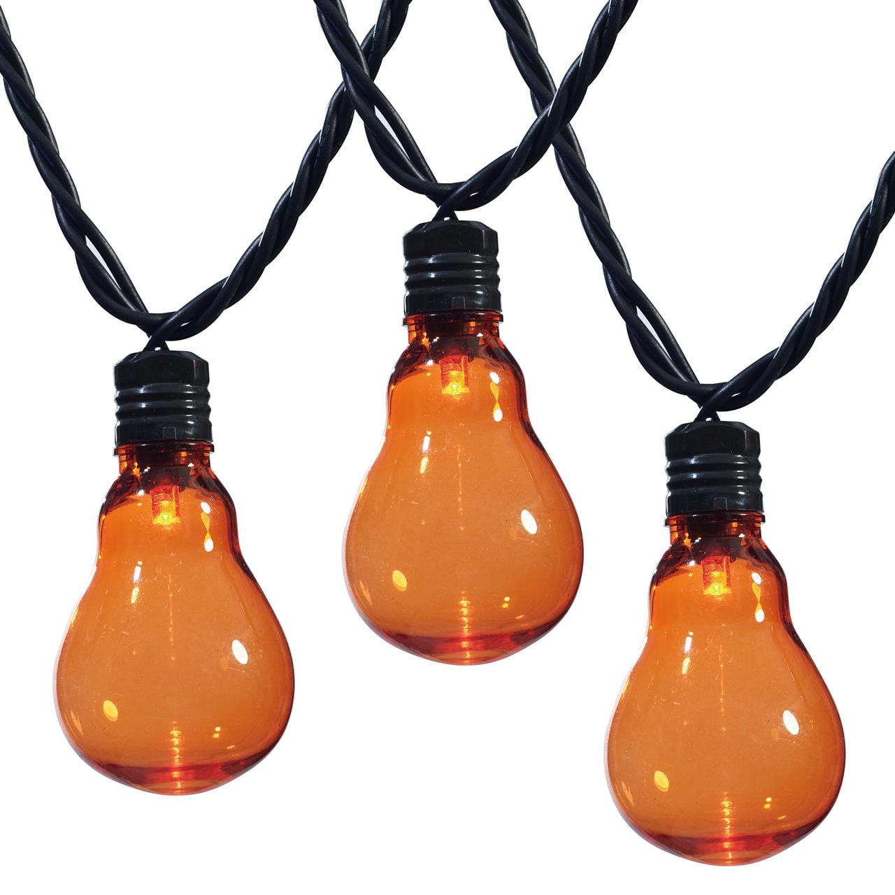Halloween 10Count Indoor/Outdoor Orange LED EdisonStyle Lights, 8